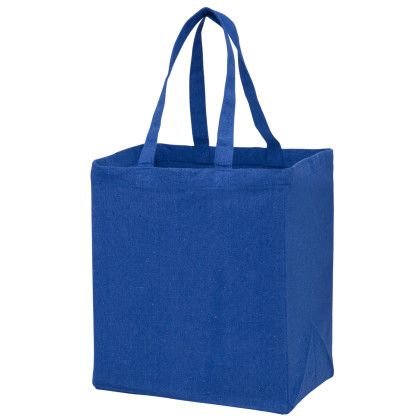 Custom Recycled Cotton Canvas Grocery Bag |12x8x13| - Blank - Royal blue Custom Recycled Cotton Canvas Grocery Bag |12x8x13| - Blank - Royal blue