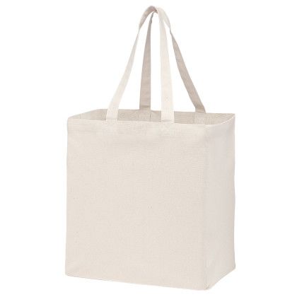 Custom Recycled Cotton Canvas Grocery Bag |12x8x13| - Blank - Natural Canvas Custom Recycled Cotton Canvas Grocery Bag |12x8x13| - Blank - Natural Canvas