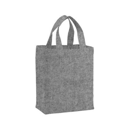 Custom Recycled Cotton Canvas Tote Bag |8x5x10| - Dark Heather Gray