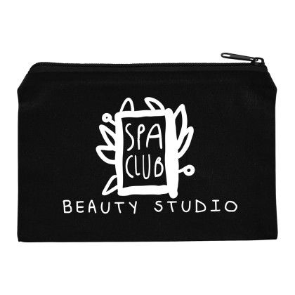 Custom 8 oz Cotton Travel Pouch - Black 
