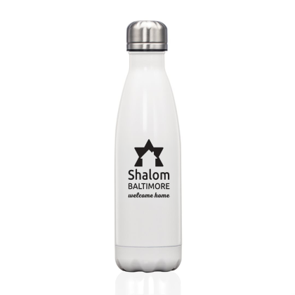 Custom Single Pin Bottle 17 oz - White Custom Single Pin Bottle 17 oz - White
