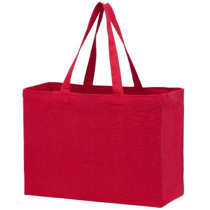 Custom Recycled Cotton Canvas Tote Bag |16x6x12| - Blank - Red Custom Recycled Cotton Canvas Tote Bag |16x6x12| - Blank - Red