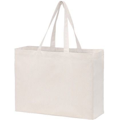 Custom Recycled Cotton Canvas Tote Bag |16x6x12| - Blank - Natural Canvas Custom Recycled Cotton Canvas Tote Bag |16x6x12| - Blank - Natural Canvas