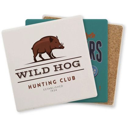 Custom Square Ceramic Coaster: Single - White