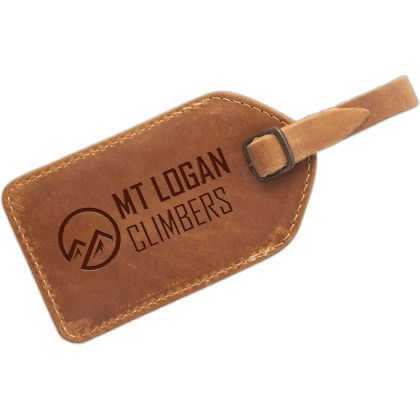 Custom Barranca Canyon Leather Luggage Tag - Tan Custom Barranca Canyon Leather Luggage Tag - Tan