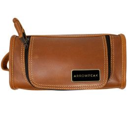 Custom Taylor Falls Leather Travel Kit Bag - Tan