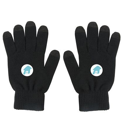Custom Touch Screen Knit Gloves - Black with Charcoal Custom Touch Screen Knit Gloves - Black with Charcoal
