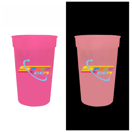 Custom 17 oz Nite Glow Stadium Cup With Full Color Imprint - Pink Custom 17 oz Nite Glow Stadium Cup With Full Color Imprint - Pink