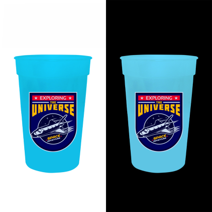 Custom 17 oz Nite Glow Stadium Cup With Full Color Imprint - Light Blue Custom 17 oz Nite Glow Stadium Cup With Full Color Imprint - Light Blue