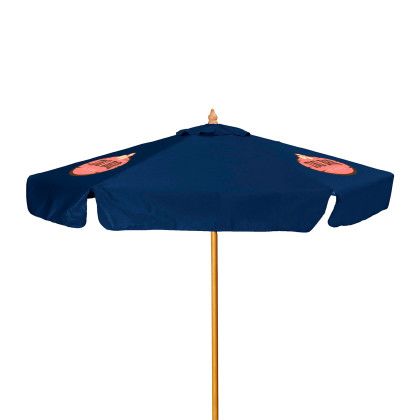 Custom 7' Wood Market Umbrella Kit with Valance (3 Imprints) - Midnight Blue Custom 7' Wood Market Umbrella Kit with Valance (3 Imprints) - Midnight Blue