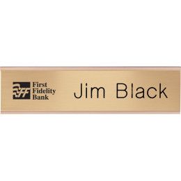 Custom 2-Ply Plastic Desk & Wall Plate Engraved Only: 8" x 2" - White Custom 2-Ply Plastic Desk & Wall Plate Engraved Only: 8" x 2" - White
