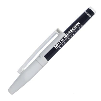 Custom RevMark Black Barrel Industrial Wet Erase Marker with clip - White Custom RevMark Black Barrel Industrial Wet Erase Marker with clip - White