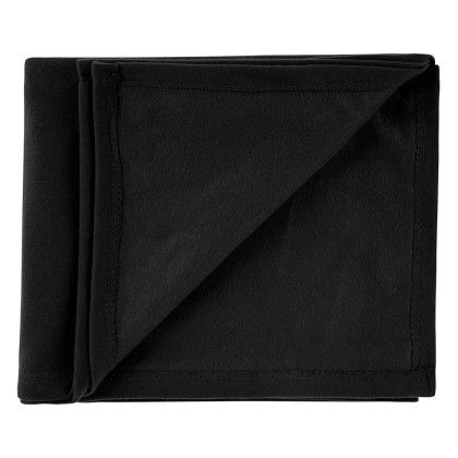 Custom rPET Sweatshirt Blanket - Black - Open View Custom rPET Sweatshirt Blanket - Black - Open View