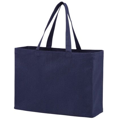 Custom Recycled Cotton Canvas Tote Bag |16x6x12| - Blank - Navy blue Custom Recycled Cotton Canvas Tote Bag |16x6x12| - Blank - Navy blue
