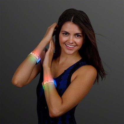Custom Cosmic Color Change LED Magnetic Clasp Bracelets - Lifestyle View Custom Cosmic Color Change LED Magnetic Clasp Bracelets - Lifestyle View