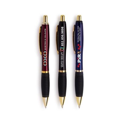 Custom el-Gripper Gold Accent Pen- Low Quantities - All color