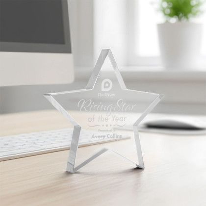 Custom Esna Star Award - Clear Starfire 5" - Lifestyle View Custom Esna Star Award - Clear Starfire 5" - Lifestyle View