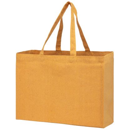 Custom Recycled Cotton Canvas Tote Bag |16x6x12| - Blank - Yellow Custom Recycled Cotton Canvas Tote Bag |16x6x12| - Blank - Yellow
