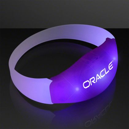 Custom Purple LED Steady Illumination Stretch Bracelet - Side View Custom Purple LED Steady Illumination Stretch Bracelet - Side View
