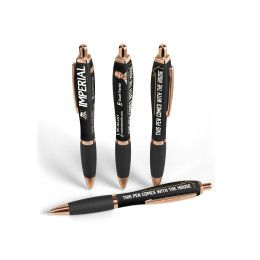 Custom Squared Basset Satin Soft Touch Gel Performance Pen - Rose Gold- Low Quantities Custom Squared Basset Satin Soft Touch Gel Performance Pen - Rose Gold- Low Quantities