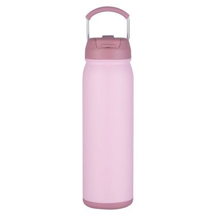 Custom 24 oz. PopSip Vacuum Insulated Water Bottle with 2-in-1 Sipper Straw Lid - Pink Custom 24 oz. PopSip Vacuum Insulated Water Bottle with 2-in-1 Sipper Straw Lid - Pink