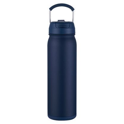 Custom 24 oz. PopSip Vacuum Insulated Water Bottle with 2-in-1 Sipper Straw Lid - Navy Blue Custom 24 oz. PopSip Vacuum Insulated Water Bottle with 2-in-1 Sipper Straw Lid - Navy Blue