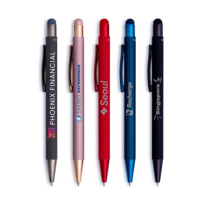 Custom Fleetwood Stylus Satin Soft Touch Gel Click Pen Recycled- Low Quantities - All color Custom Fleetwood Stylus Satin Soft Touch Gel Click Pen Recycled- Low Quantities - All color