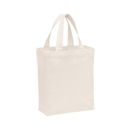 Custom Recycled Cotton Canvas Tote Bag |8x5x10| - Blank - Natural canvas