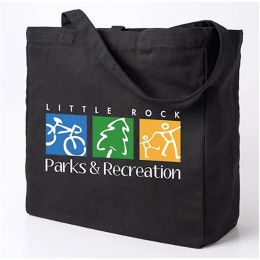 Custom Full Color Cotton Canvas Tote - Black