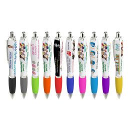 Custom Full Color 3 Panel Squared Basset Ad Pen- Low Quantities - All color