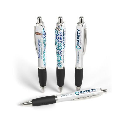 Custom Full Color 3 Panel Squared Basset Ad Pen- Low Quantities - Black Custom Full Color 3 Panel Squared Basset Ad Pen- Low Quantities - Black