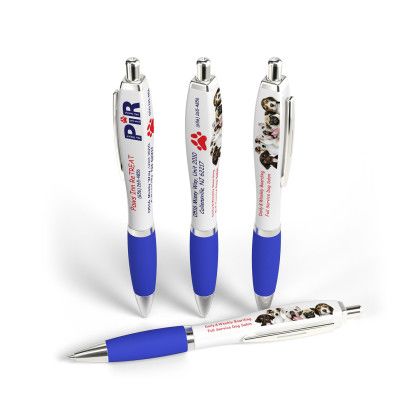 Custom Full Color 3 Panel Squared Basset Ad Pen- Low Quantities - Dark Blue Custom Full Color 3 Panel Squared Basset Ad Pen- Low Quantities - Dark Blue