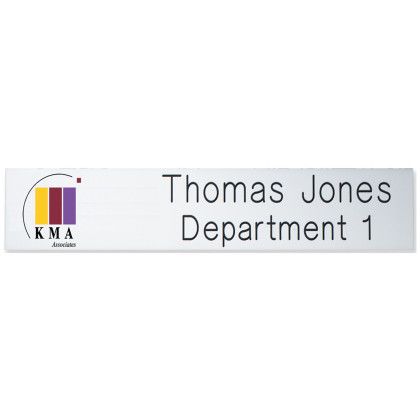 Custom 2-Ply Plastic Desk & Wall Plate Engraved and Printed: 10" x 2"