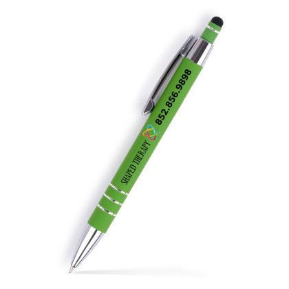 Custom Karina Stylus Satin Soft Touch Click Metal Pen- Low Quantities - Green Custom Karina Stylus Satin Soft Touch Click Metal Pen- Low Quantities - Green