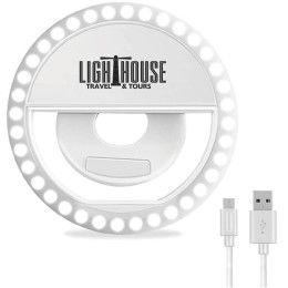Custom Mobile Device LED Selfie Ring Light - White Custom Mobile Device LED Selfie Ring Light - White