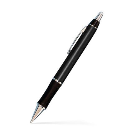 Custom Barton Click Pen - Silver Accents- Low Quantities - Black