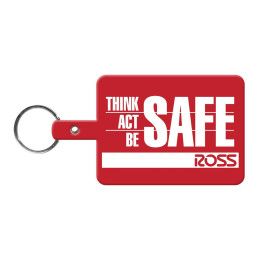 Custom Large Rectangle Flexible Key Tag - Red Custom Large Rectangle Flexible Key Tag - Red
