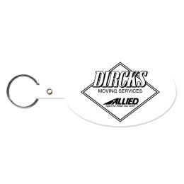 Custom Large Oval Flexible Key Tag - White Custom Large Oval Flexible Key Tag - White