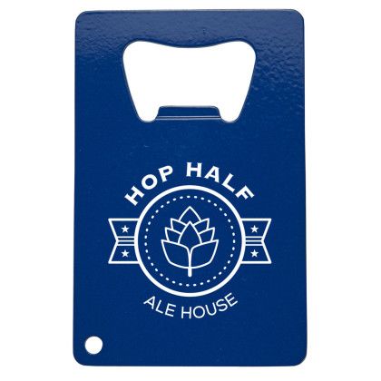 Custom Stainless Steel Credit Card Bottle Opener - Blue Custom Stainless Steel Credit Card Bottle Opener - Blue