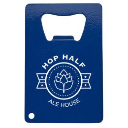 Custom Stainless Steel Credit Card Bottle Opener - Blue Custom Stainless Steel Credit Card Bottle Opener - Blue
