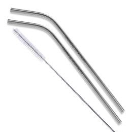 Custom Bent Stainless Steel Straws: Set Of 2 In Silver Custom Bent Stainless Steel Straws: Set Of 2 In Silver