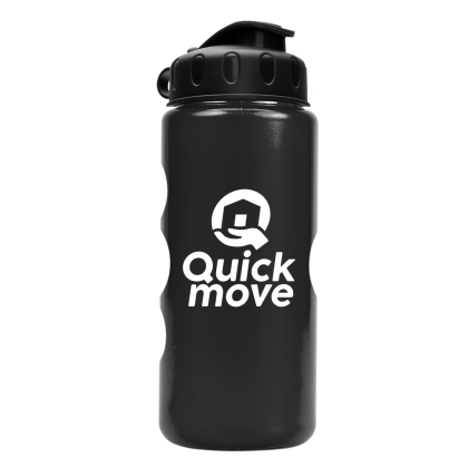  Custom 22 oz. Metallic Sports Bottle with Flip Top Lid - Metallic Black