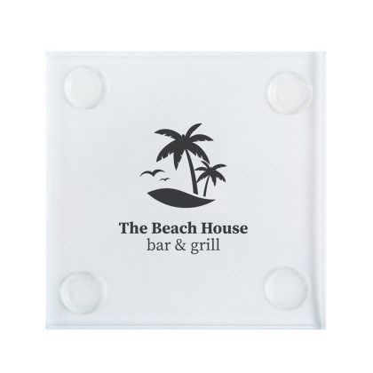 Custom Square Glass Coasters: Single Custom Square Glass Coasters: Single