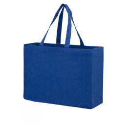 Custom Recycled Cotton Canvas Tote Bag |16x6x12| - Blank - Royal Blue 