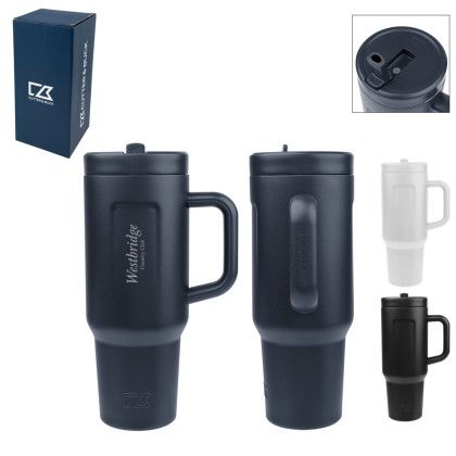Custom 40 oz. Cutter & Buck Recycled Stainless Steel Tumbler - Group