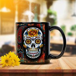 Custom Full Color 11 oz Black Ceramic Mug Custom Full Color 11 oz Black Ceramic Mug