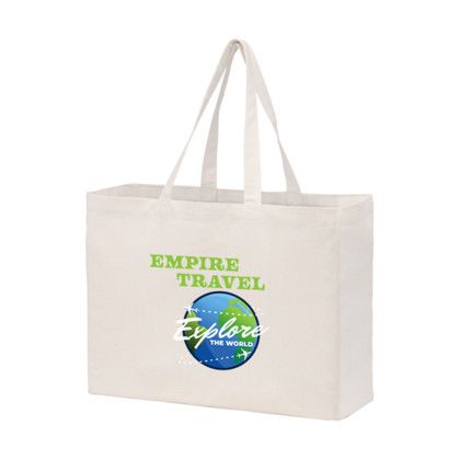 Custom Recycled Cotton Canvas Tote Bag |16x6x12| - Color-Evolution - Natural Custom Recycled Cotton Canvas Tote Bag |16x6x12| - Color-Evolution - Natural
