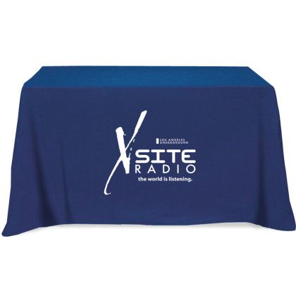 Custom Flat 3-sided Table Cover - fits 4 foot standard table - Navy Blue Custom Flat 3-sided Table Cover - fits 4 foot standard table - Navy Blue