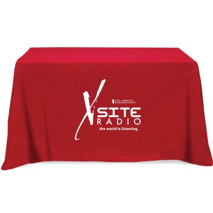 Custom Flat 4-Sided Table Cover - Fits 4 Foot Standard Table - Red Custom Flat 4-Sided Table Cover - Fits 4 Foot Standard Table - Red