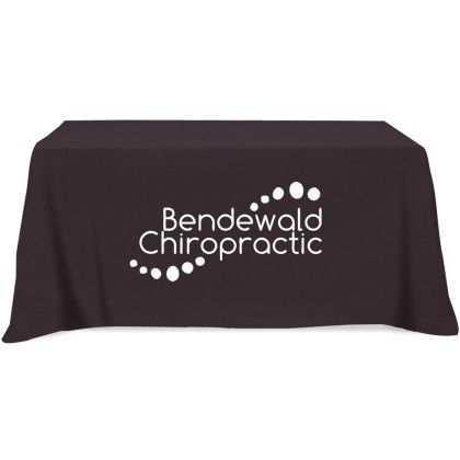 Custom Flat 4-Sided Table Cover - Fits 6 Foot Standard Table: Poly-Cotton - Black Custom Flat 4-Sided Table Cover - Fits 6 Foot Standard Table: Poly-Cotton - Black